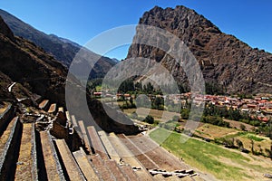 Ollantaytambo sanctuary peru inkas ruins