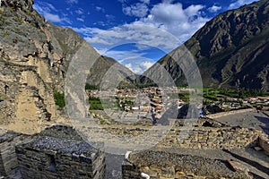 View Ollantaytambo from the hill of the Temple-peru-215 photo