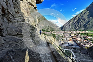 View Ollantaytambo from  the hill of the Temple-peru-237 photo