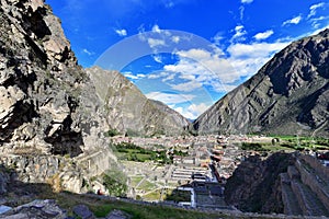 View Ollantaytambo from  the hill of the Temple-peru-227 photo