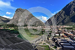 View Ollantaytambo from  the hill of the Temple-peru-247 photo