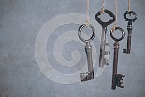 Olld keys hanging on cool