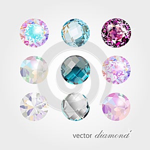 Ð¡ollection of different colour vector gemstones