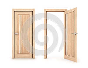 Ð¡ollection of doors, closed and open door,