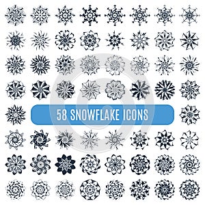 Ð¡ollection of elegante stylish snowflakes isolated