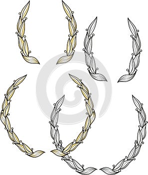 Ð¡ollection of heraldic laurel wreaths