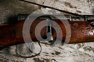 ollection of hunting rifles