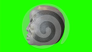 Olmec colossal head on Chroma key background