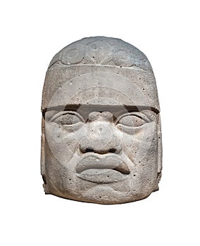 Olmec colossal head isolated