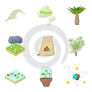 Ology icons set, cartoon style