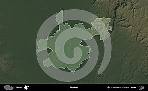 Olomouc highlighted, Czechia. Physical