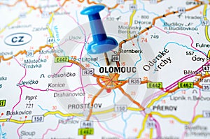 Olomouc on map