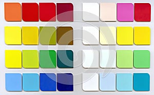 Ð¡olor palette for choosing fabric or paint. Background from color swatches