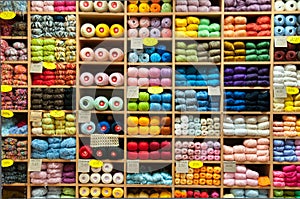 Ð¡olor yarn in shop (store)