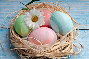 Easter and colored eggs