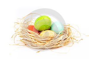 Easter and colored eggs