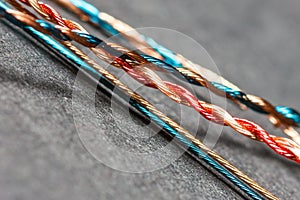 Ð¡olored wires on a black background