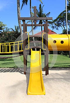 Olorful playground at a tropical resort