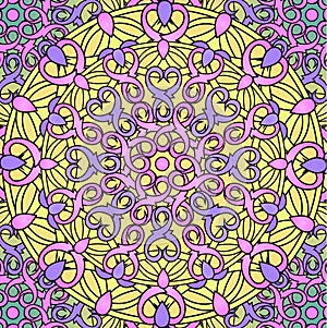 Ð¡olour decorative background with a circular pattern. Mandala