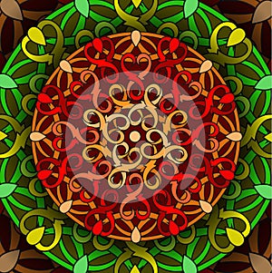 Ð¡olour decorative background with a circular pattern. Mandala