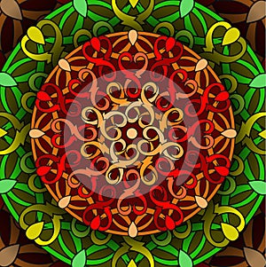 ÃÂ¡olour decorative background with a circular pattern. Mandala