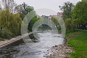 Olsa River between Poland and Czech Republic