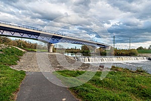 Olse river with bridge on Karvina city bypass