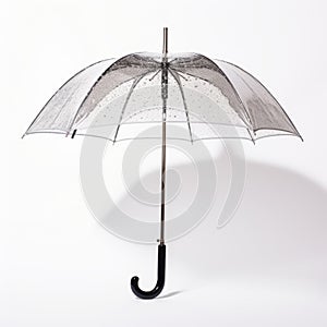 The Olsen Collection: Shiny Silver Handled Umbrella With Postmodern Aesthetic