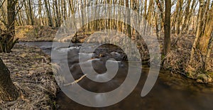 Olsovy creek near Rajec village in cold spring morning