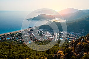 Oludeniz beach and small town of Oludeniz