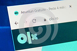 Olx.ro Web Site. Selective focus.