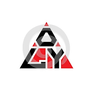 OLY triangle letter logo design with triangle shape. OLY triangle logo design monogram. OLY triangle vector logo template with red