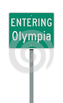 Olympia Entering road sign