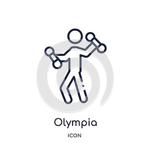 Olympia icon from olympic games outline collection. Thin line olympia icon isolated on white background
