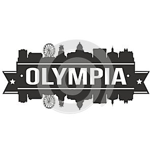 Olympia Washington United States Of America USA Icon Vector Art Design Skyline Flat City Silhouette Editable Template