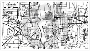 Olympia Washington USA City Map in Retro Style.