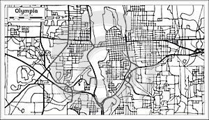Olympia Washington USA City Map in Retro Style. photo