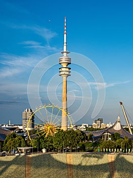 The Olympiaturm in Olympiapark in Munich, Germany