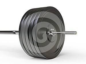 Olympic barbell weight plates closeup shot