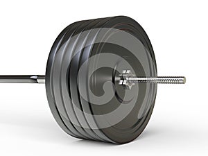 Olympic barbell weight plates closeup shot photo