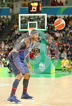 Olympic champion Carmelo Anthony of Team USA in action duringt group A basketball match between Team USA and Australia