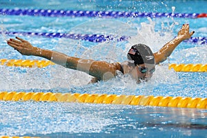 Olympic champion Madeline Dirado of United States swims the Women`s 200m Individual Medley Heat 3 of Rio 2016 Olympic Games