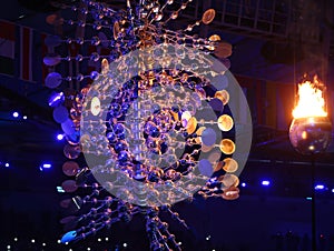 The Olympic flame burns in the Maracana Olympic stadium during the opening ceremony of Rio 2016 Summer Olympic Games