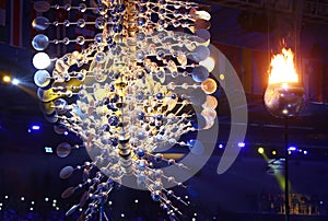 The Olympic flame burns in the Maracana Olympic stadium during the opening ceremony of Rio 2016 Summer Olympic Games