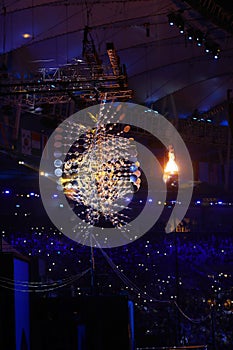 The Olympic flame burns in the Maracana Olympic stadium during the opening ceremony of Rio 2016 Summer Olympic Games