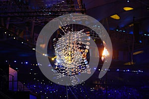 The Olympic flame burns in the Maracana Olympic stadium during the opening ceremony of Rio 2016 Summer Olympic Games