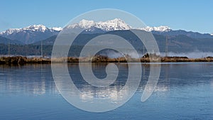 Olympic mountains with snow