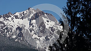 Olympic mountains with snow