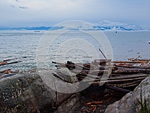 Olympic Mountains view from the Ogden Point