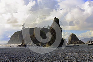 Olympic National Park Seastacks at Ruby Beach, UNESCO World Heritage Site, Washington State, Pacific Northwest